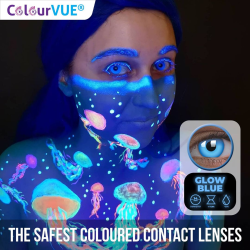 ColourVue UV Glow Blue Crazy Colour Contact Lenses (1 Year)