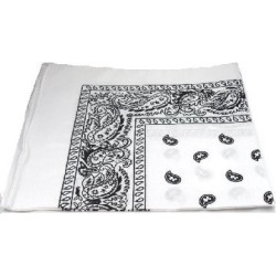 Foulard bandana à motif cachemire blanc