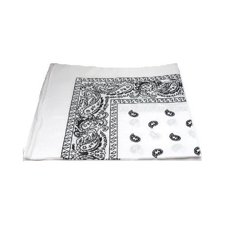 Foulard bandana à motif cachemire blanc