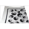 Bandana Yin Yang noir et blanc (base blanche) 100 % coton