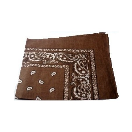 Foulard bandana à motif cachemire marron